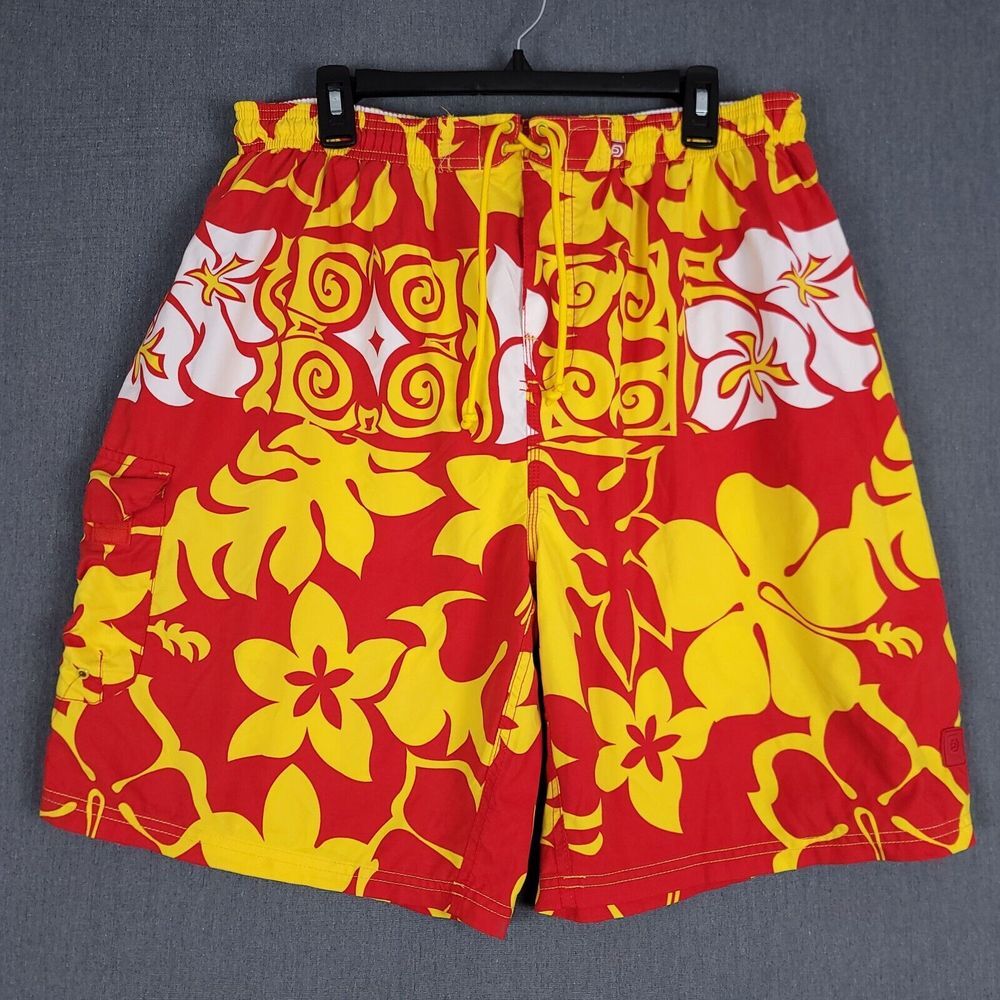 Ocean Pacific OP Shorts Mens XL (Fits 34x10)‎ Hawaiian Baggy Lined Swim Trunks